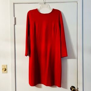 Talbots Vibrant Red Long Sleeve Dress